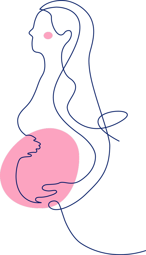 Line illustration of pregnant woman